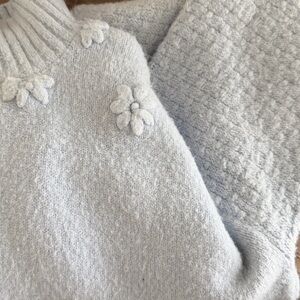 Jessica Simpson Light Blue Floral Turtleneck Sweater